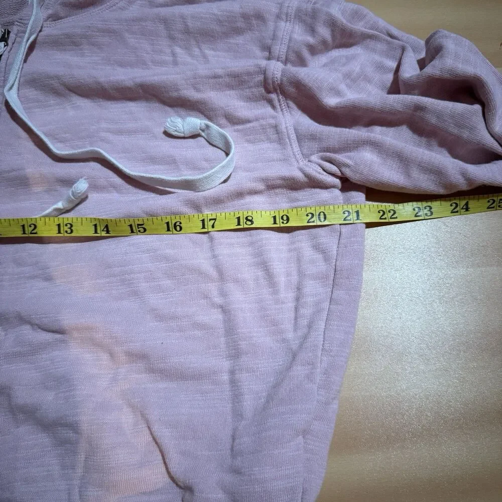 3/$15 J Crew Vintage Fleece Sweater M Medium Light Pink Full Zip Hooded Cotton